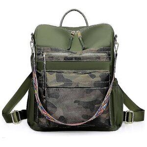Womens Backpack Purse Leather Backpack Purse for Women Nylon Camouflage
